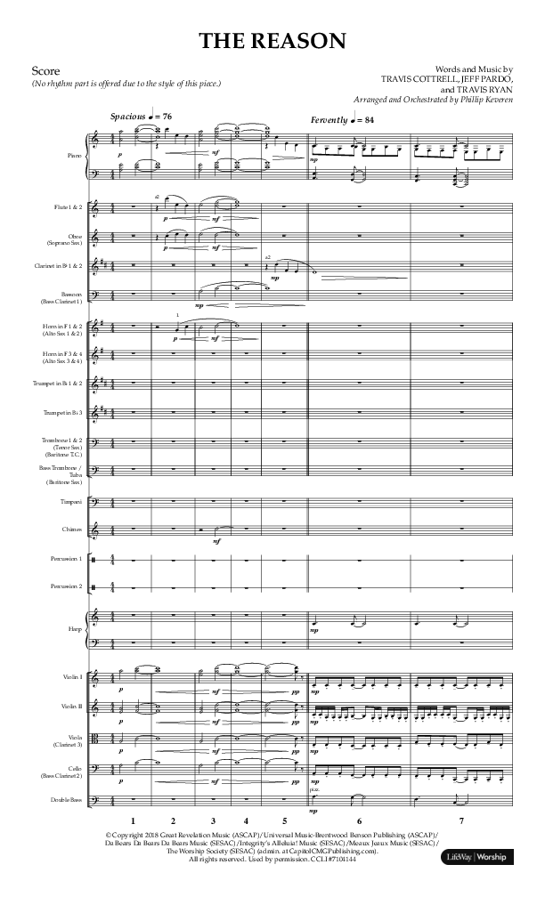 The Reason (Choral Anthem SATB) Conductor's Score (Lifeway Choral / Arr. Phillip Keveren)