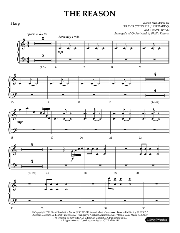 The Reason (Choral Anthem SATB) Harp (Lifeway Choral / Arr. Phillip Keveren)