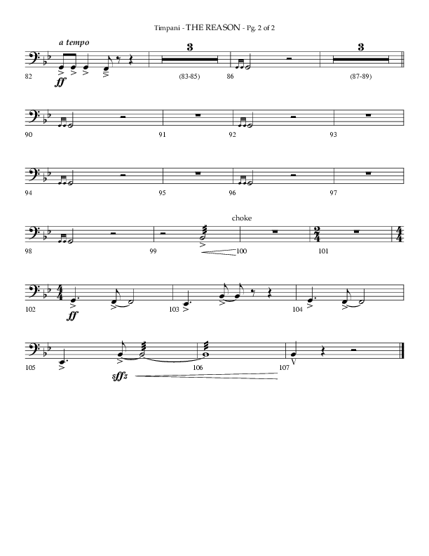 The Reason (Choral Anthem SATB) Timpani (Lifeway Choral / Arr. Phillip Keveren)