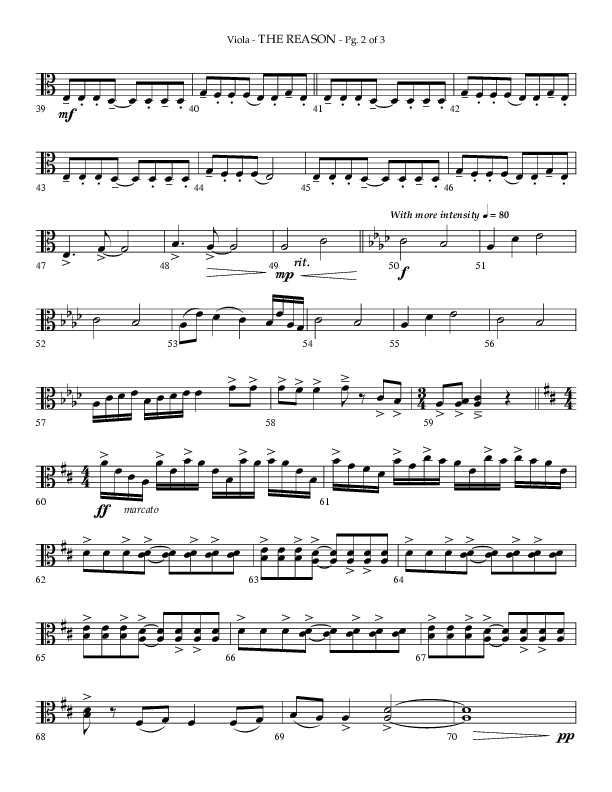 The Reason (Choral Anthem SATB) Viola (Lifeway Choral / Arr. Phillip Keveren)