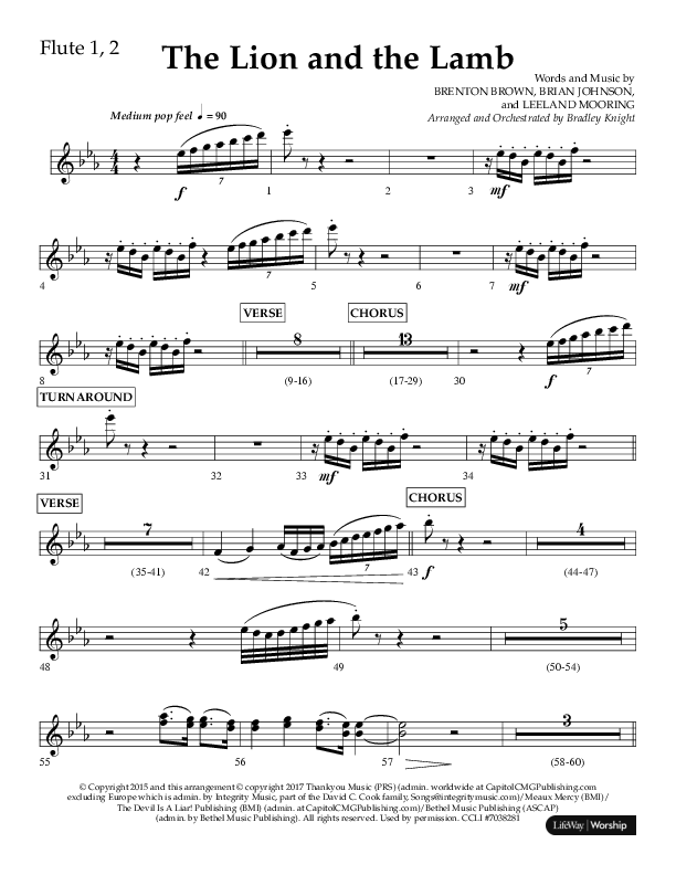 The Lion And The Lamb (Choral Anthem SATB) Flute 1/2 (Lifeway Choral / Arr. Bradley Knight)