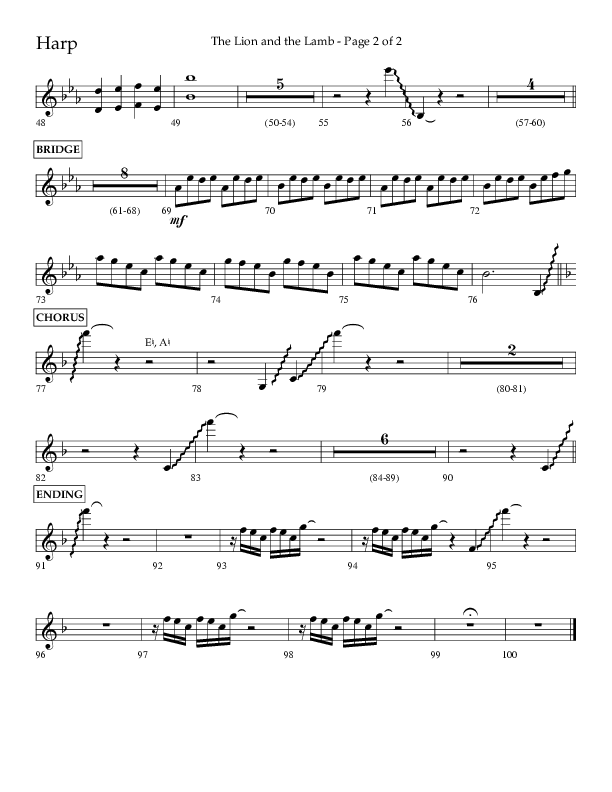 The Lion And The Lamb (Choral Anthem SATB) Harp (Lifeway Choral / Arr. Bradley Knight)