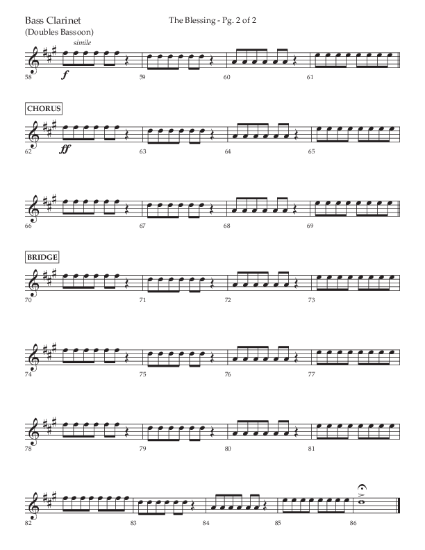 The Blessing (Choral Anthem SATB) Bass Clarinet (Lifeway Choral / Arr. Jared Haschek)