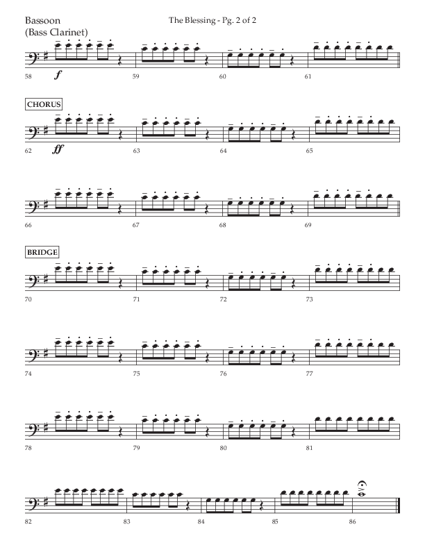 The Blessing (Choral Anthem SATB) Bassoon (Lifeway Choral / Arr. Jared Haschek)
