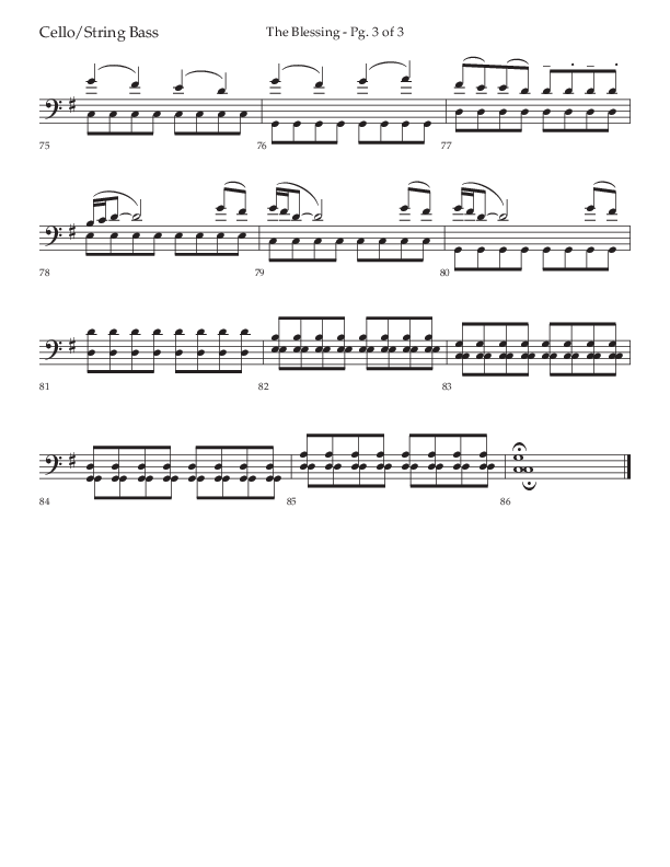 The Blessing (Choral Anthem SATB) Cello/Bass (Lifeway Choral / Arr. Jared Haschek)