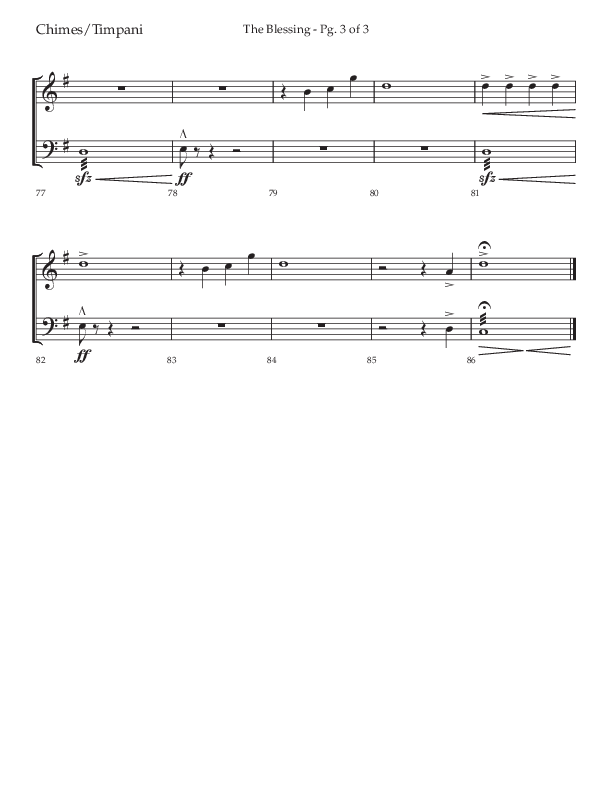 The Blessing (Choral Anthem SATB) Chimes (Lifeway Choral / Arr. Jared Haschek)