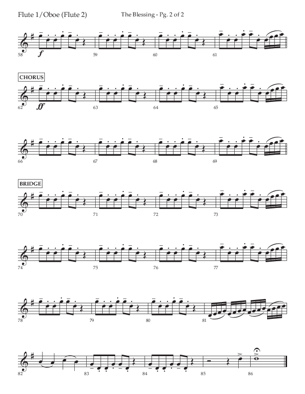 The Blessing (Choral Anthem SATB) Flute/Oboe (Lifeway Choral / Arr. Jared Haschek)