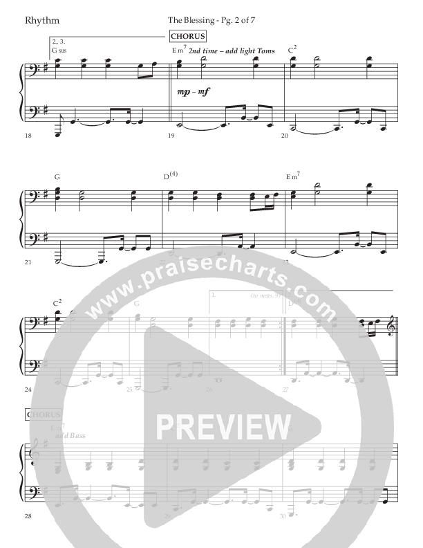 The Blessing (Choral Anthem SATB) Lead Melody & Rhythm (Lifeway Choral / Arr. Jared Haschek)