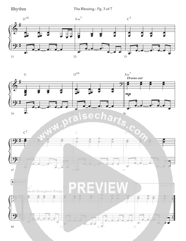 The Blessing (Choral Anthem SATB) Lead Melody & Rhythm (Lifeway Choral / Arr. Jared Haschek)