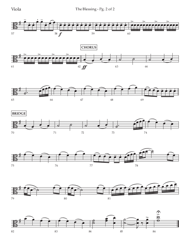 The Blessing (Choral Anthem SATB) Viola (Lifeway Choral / Arr. Jared Haschek)