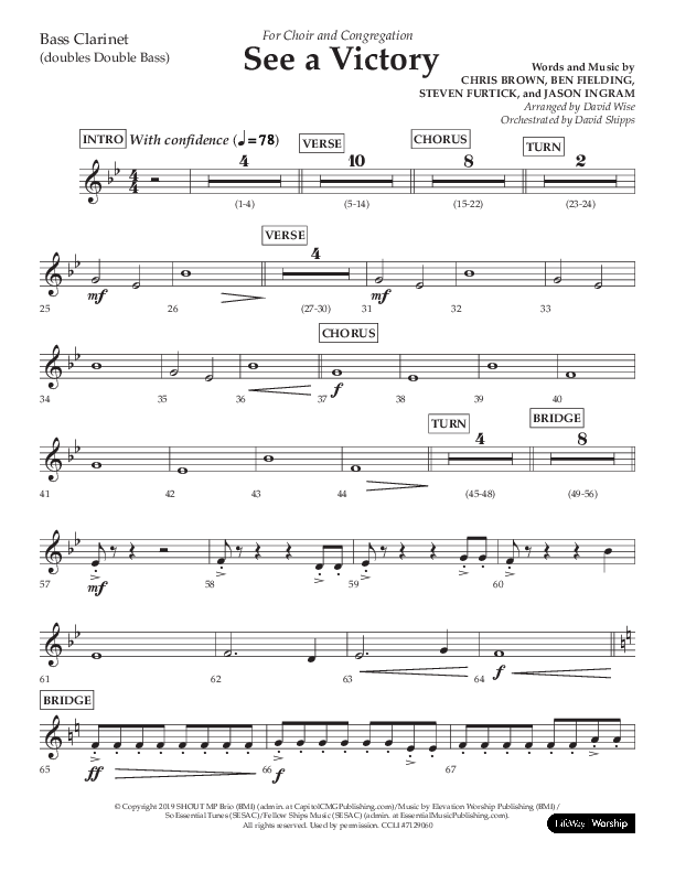 See A Victory (Choral Anthem SATB) Bass Clarinet (Lifeway Choral / Arr. David Wise / Orch. David Shipps)