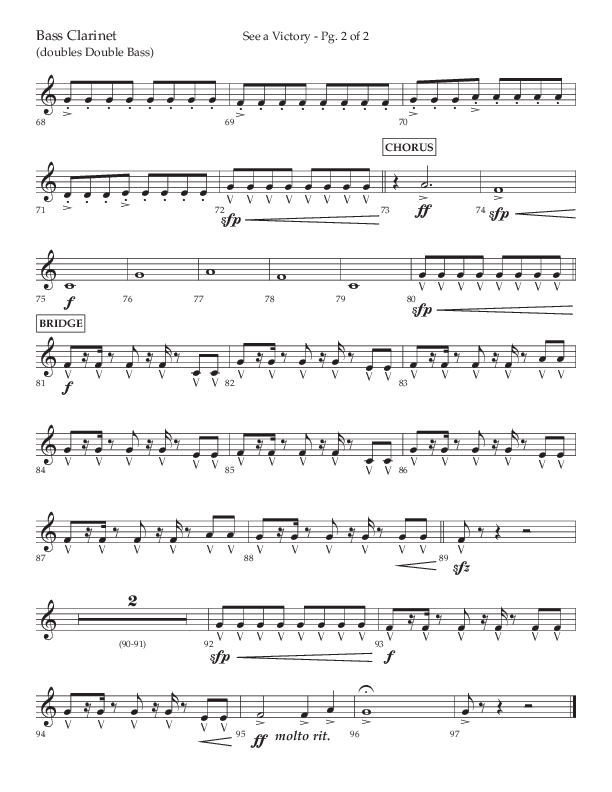 See A Victory (Choral Anthem SATB) Bass Clarinet (Lifeway Choral / Arr. David Wise / Orch. David Shipps)