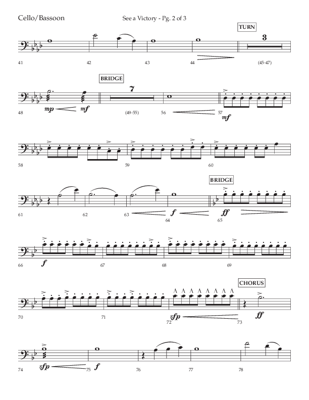 See A Victory (Choral Anthem SATB) Cello (Lifeway Choral / Arr. David Wise / Orch. David Shipps)