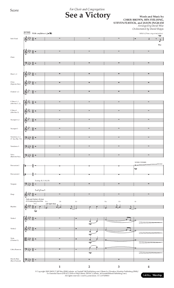 See A Victory (Choral Anthem SATB) Orchestration (Lifeway Choral / Arr. David Wise / Orch. David Shipps)