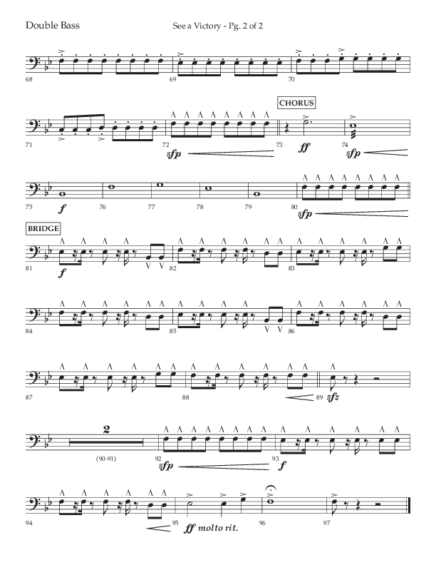 See A Victory (Choral Anthem SATB) Double Bass (Lifeway Choral / Arr. David Wise / Orch. David Shipps)