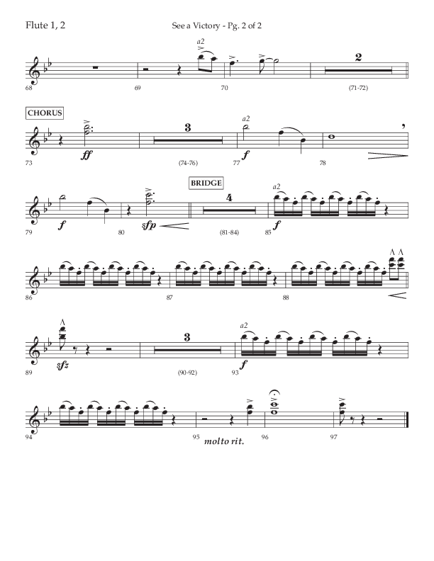See A Victory (Choral Anthem SATB) Flute 1/2 (Lifeway Choral / Arr. David Wise / Orch. David Shipps)