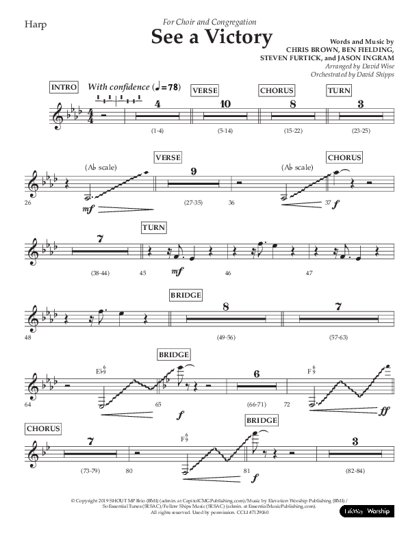 See A Victory (Choral Anthem SATB) Harp (Lifeway Choral / Arr. David Wise / Orch. David Shipps)