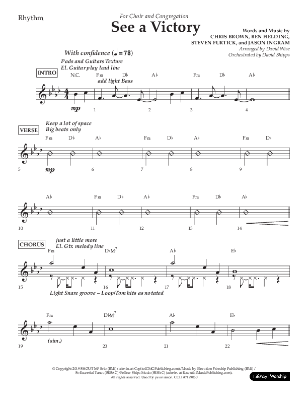 See A Victory (Choral Anthem SATB) Lead Melody & Rhythm (Lifeway Choral / Arr. David Wise / Orch. David Shipps)