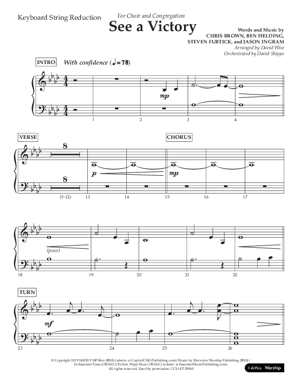 See A Victory (Choral Anthem SATB) String Reduction (Lifeway Choral / Arr. David Wise / Orch. David Shipps)