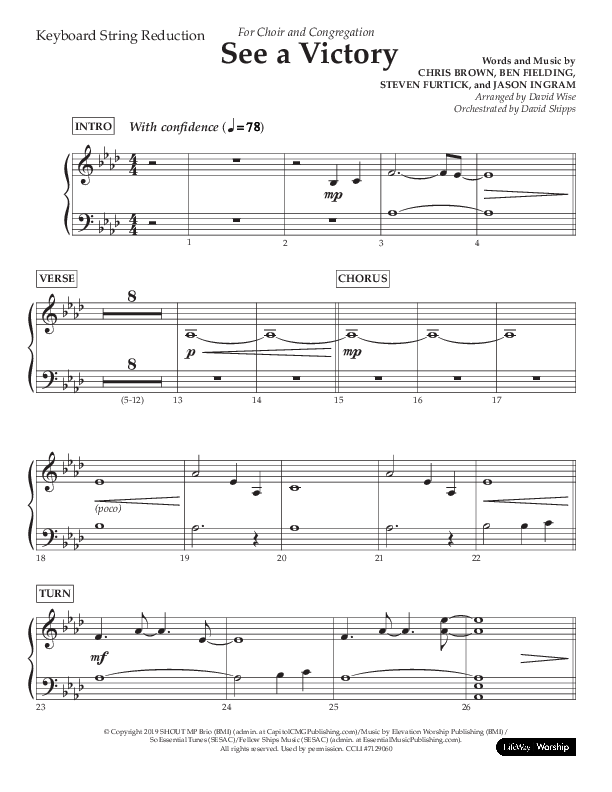 See A Victory (Choral Anthem SATB) String Reduction (Lifeway Choral / Arr. David Wise / Orch. David Shipps)