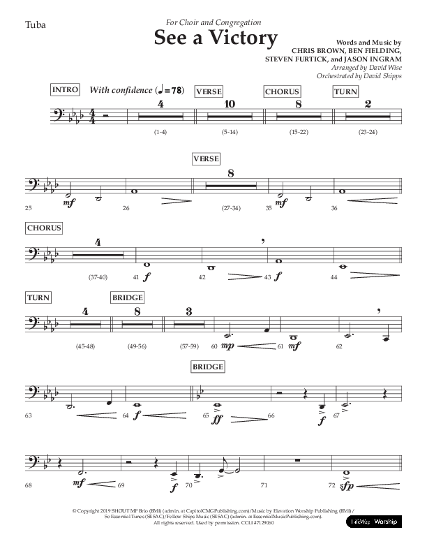 See A Victory (Choral Anthem SATB) Tuba (Lifeway Choral / Arr. David Wise / Orch. David Shipps)