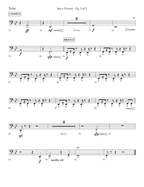 See A Victory (Choral Anthem SATB) Tuba (Lifeway Choral / Arr. David Wise / Orch. David Shipps)