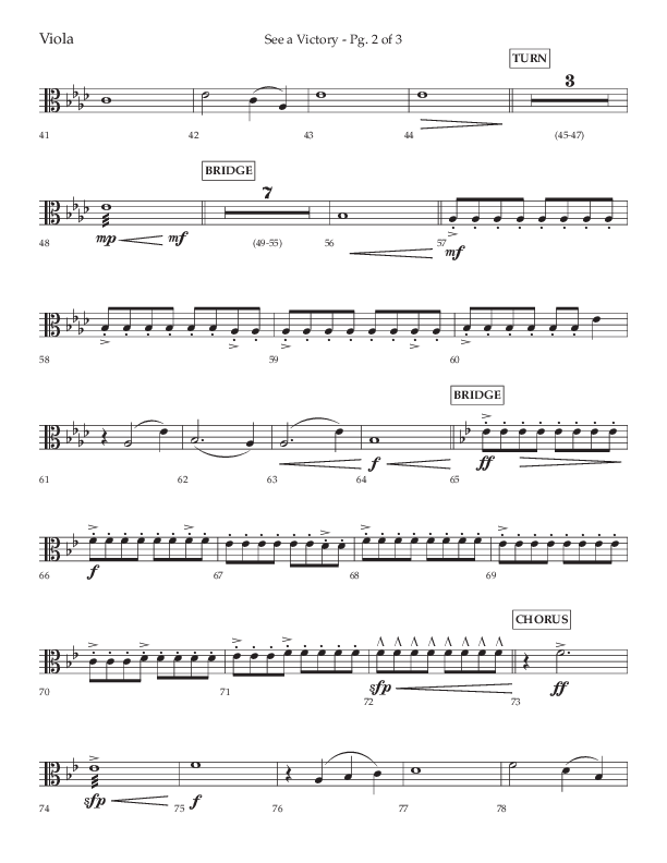 See A Victory (Choral Anthem SATB) Viola (Lifeway Choral / Arr. David Wise / Orch. David Shipps)