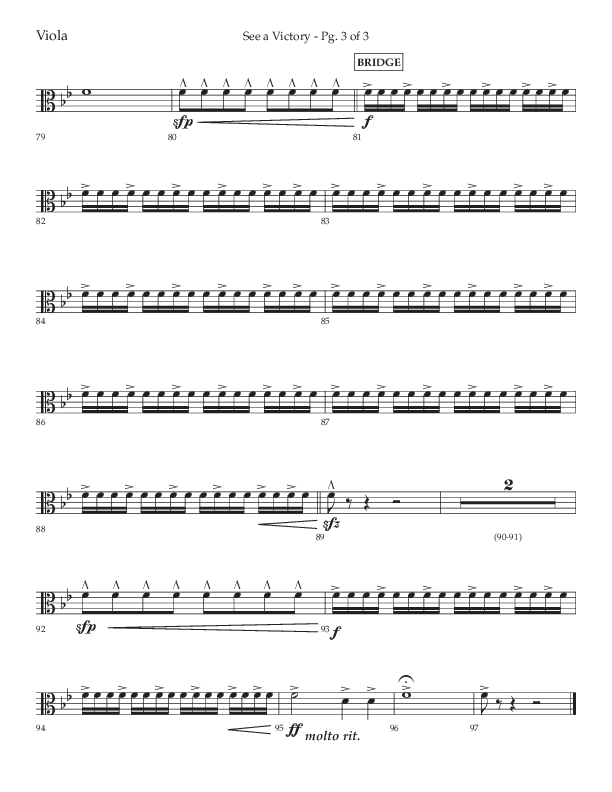 See A Victory (Choral Anthem SATB) Viola (Lifeway Choral / Arr. David Wise / Orch. David Shipps)