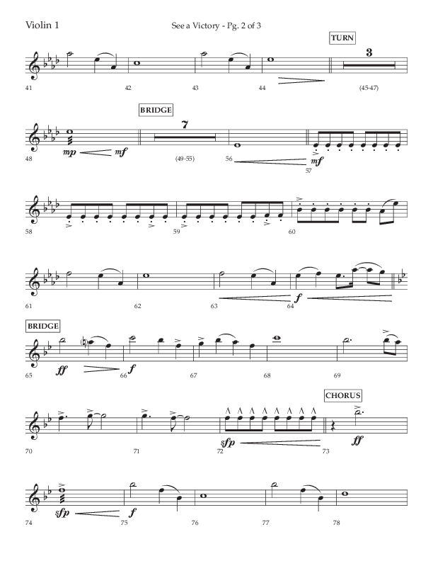 See A Victory (Choral Anthem SATB) Violin 1 (Lifeway Choral / Arr. David Wise / Orch. David Shipps)