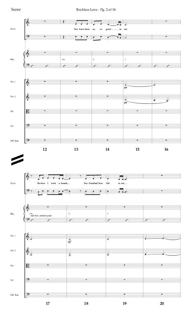 Reckless Love (Choral Anthem SATB) Orchestration (Lifeway Choral / Arr. Bradley Knight)