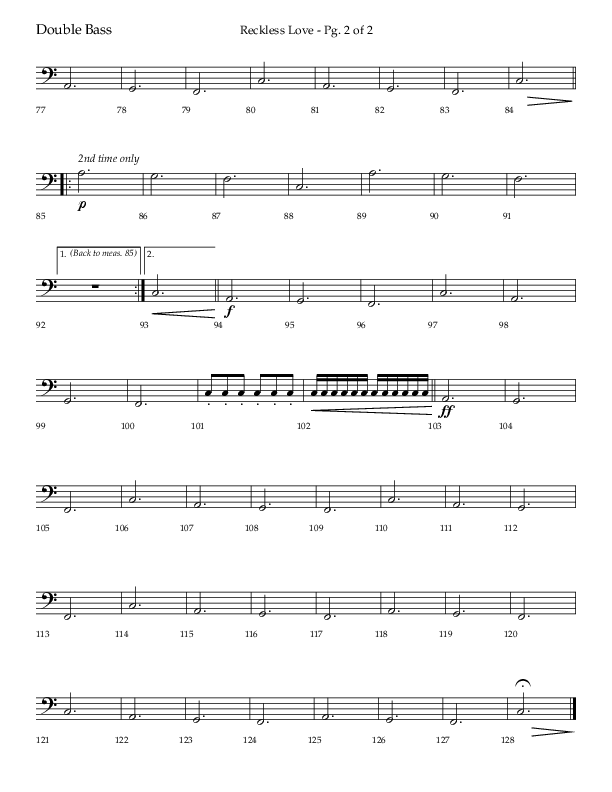 Reckless Love (Choral Anthem SATB) Double Bass (Lifeway Choral / Arr. Bradley Knight)