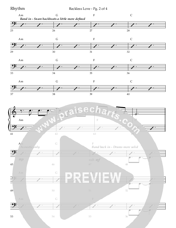 Reckless Love (Choral Anthem SATB) Lead Melody & Rhythm (Lifeway Choral / Arr. Bradley Knight)