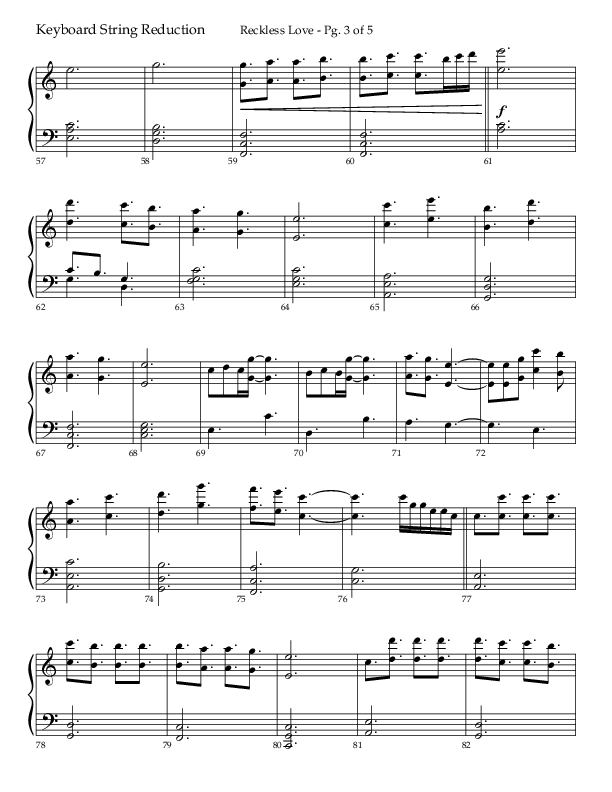 Reckless Love (Choral Anthem SATB) String Reduction (Lifeway Choral / Arr. Bradley Knight)