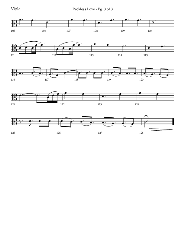 Reckless Love (Choral Anthem SATB) Viola (Lifeway Choral / Arr. Bradley Knight)