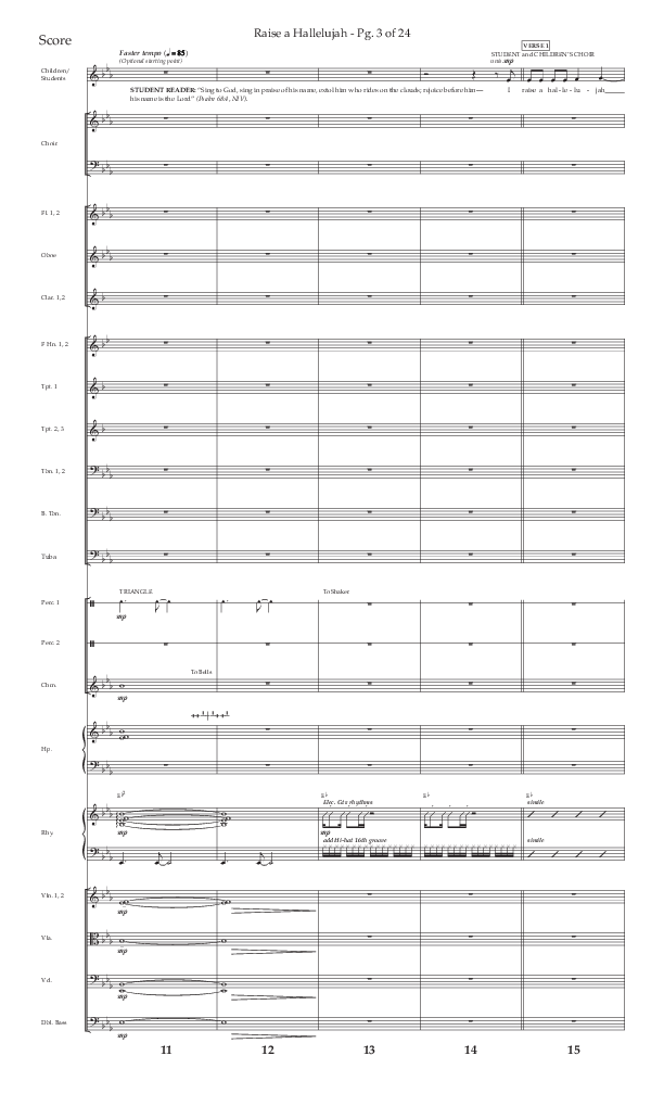 Raise A Hallelujah (Choral Anthem SATB) Orchestration (Lifeway Choral / Arr. Craig Adams / Arr. Ken Barker / Arr. Danny Zaloudik)