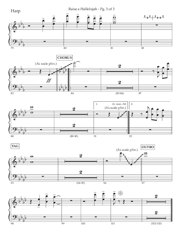 Raise A Hallelujah (Choral Anthem SATB) Harp (Lifeway Choral / Arr. Craig Adams / Arr. Ken Barker / Arr. Danny Zaloudik)