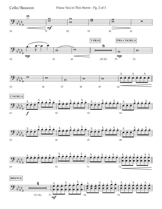 Praise You In This Storm (Choral Anthem SATB) Cello (Lifeway Choral / Arr. Cliff Duren)