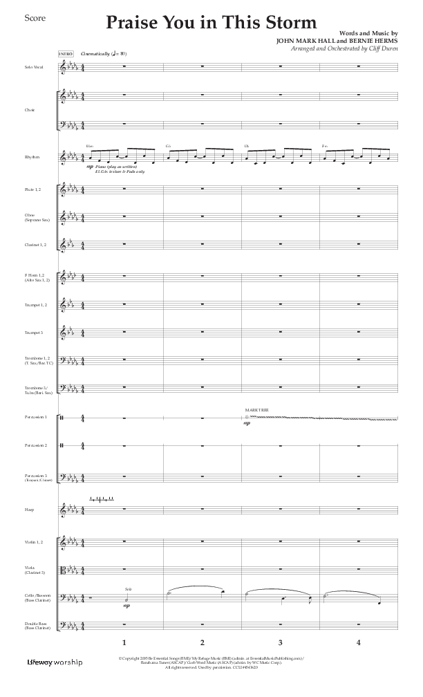 Praise You In This Storm (Choral Anthem SATB) Orchestration (Lifeway Choral / Arr. Cliff Duren)