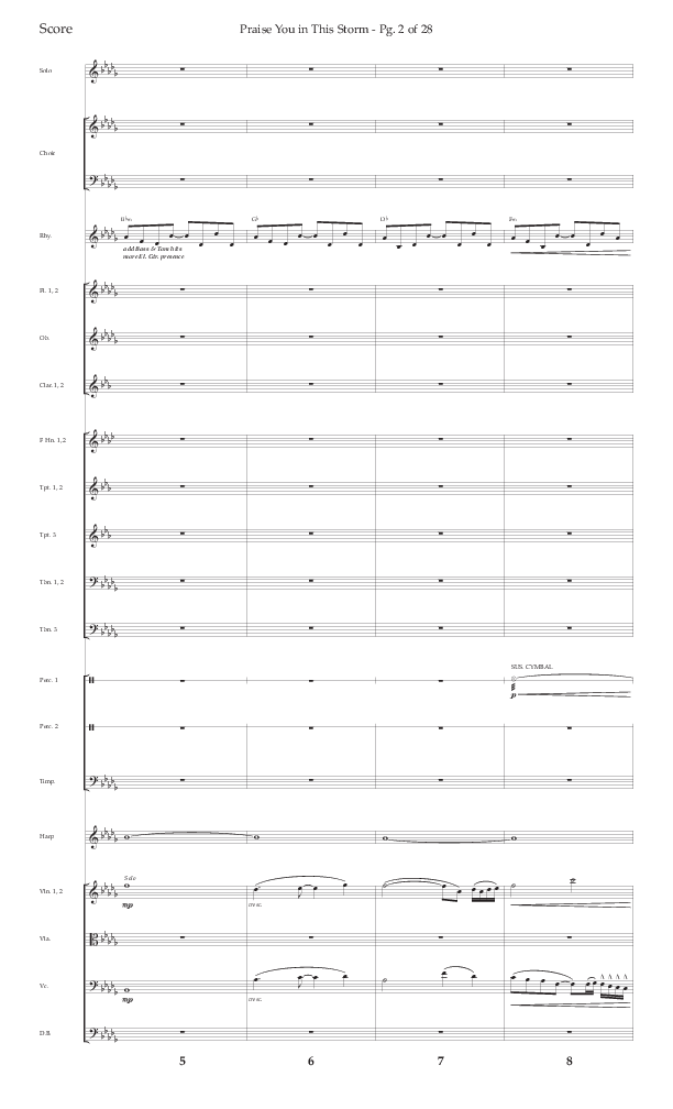 Praise You In This Storm (Choral Anthem SATB) Orchestration (Lifeway Choral / Arr. Cliff Duren)