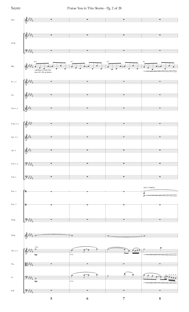 Praise You In This Storm (Choral Anthem SATB) Orchestration (Lifeway Choral / Arr. Cliff Duren)