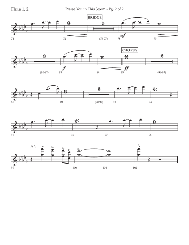 Praise You In This Storm (Choral Anthem SATB) Flute 1/2 (Lifeway Choral / Arr. Cliff Duren)