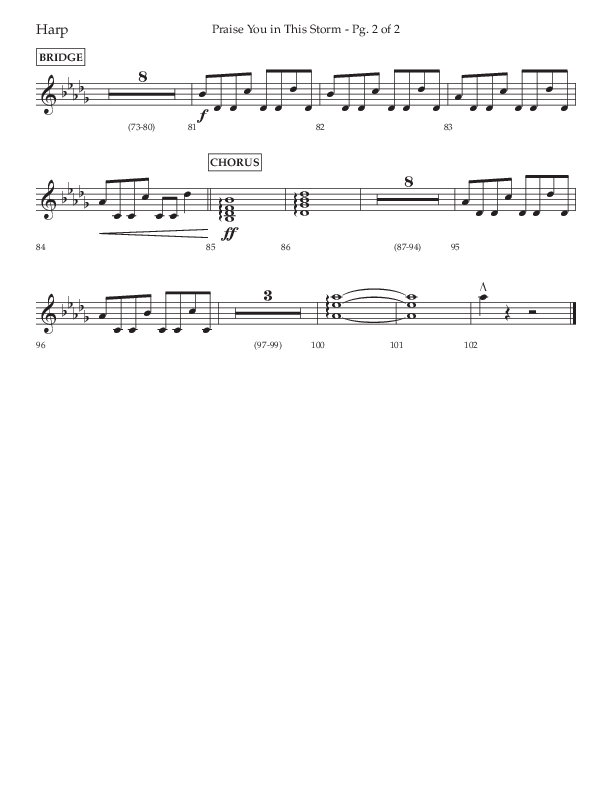 Praise You In This Storm (Choral Anthem SATB) Harp (Lifeway Choral / Arr. Cliff Duren)