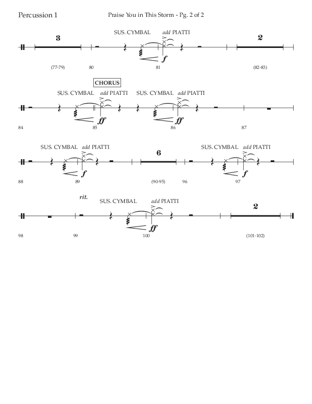 Praise You In This Storm (Choral Anthem SATB) Percussion (Lifeway Choral / Arr. Cliff Duren)