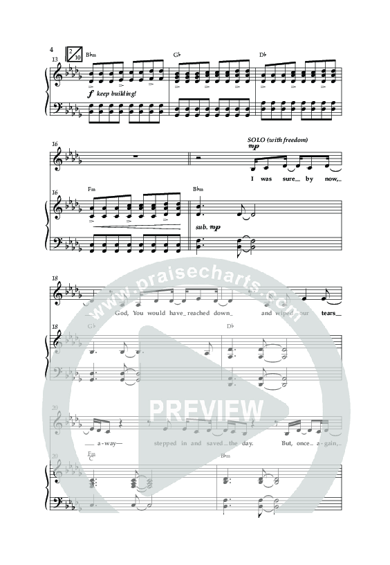 Praise You In This Storm (Choral Anthem SATB) Anthem (SATB/Piano) (Lifeway Choral / Arr. Cliff Duren)