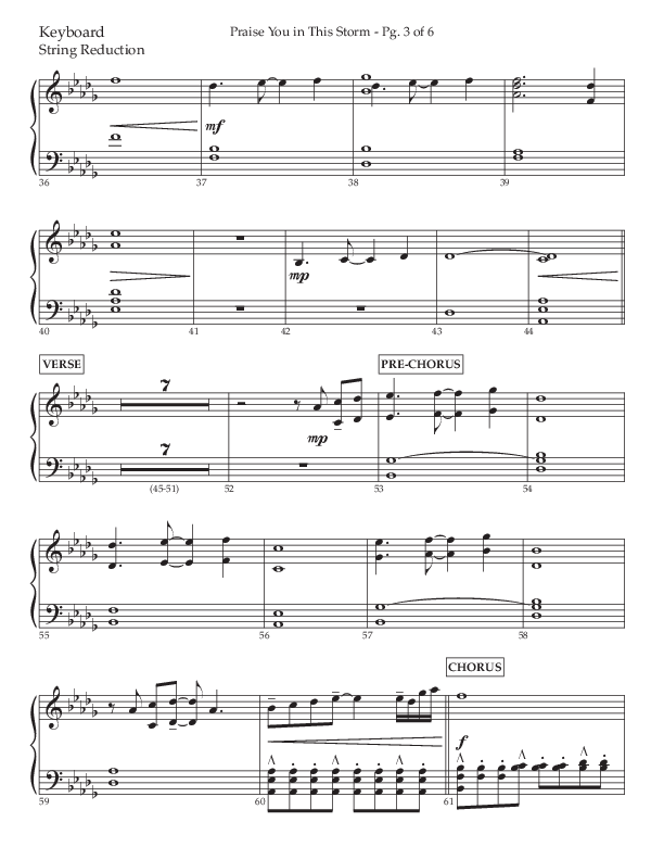 Praise You In This Storm (Choral Anthem SATB) String Reduction (Lifeway Choral / Arr. Cliff Duren)