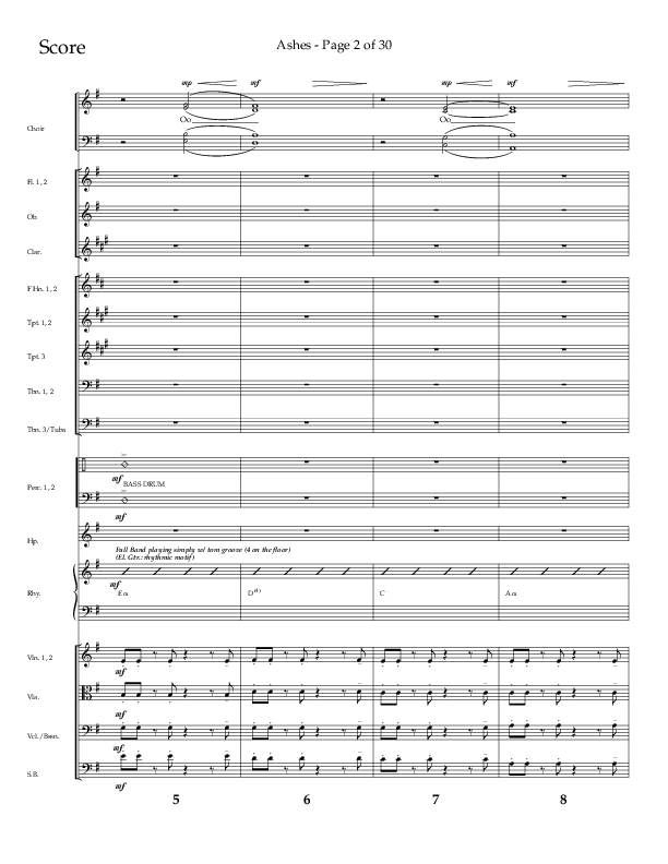 Ashes (Choral Anthem SATB) Orchestration (Lifeway Choral / Arr. Cliff Duren)