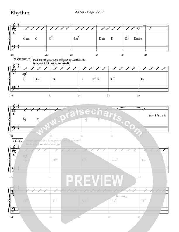 Ashes (Choral Anthem SATB) Lead Melody & Rhythm (Lifeway Choral / Arr. Cliff Duren)