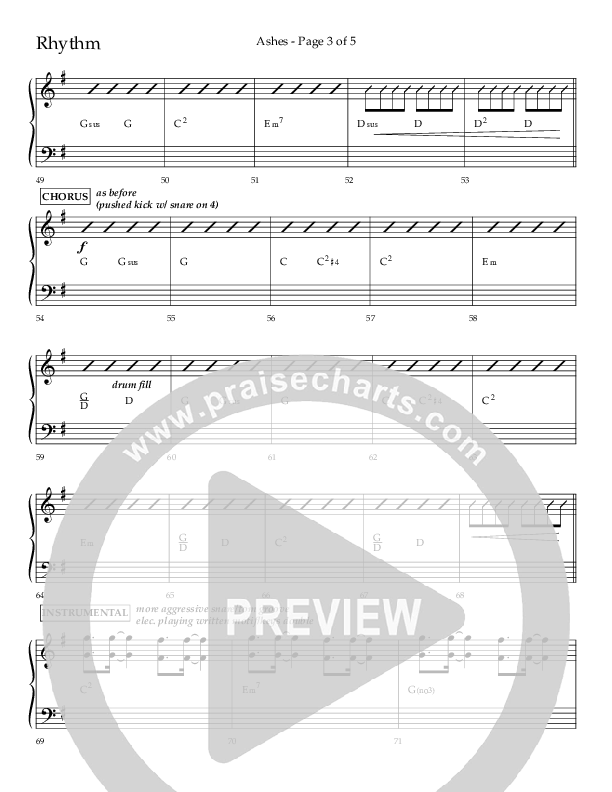 Ashes (Choral Anthem SATB) Lead Melody & Rhythm (Lifeway Choral / Arr. Cliff Duren)