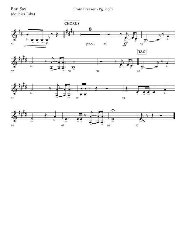 Chain Breaker (Choral Anthem SATB) Bari Sax (Lifeway Choral / Arr. Danny Zaloudik)