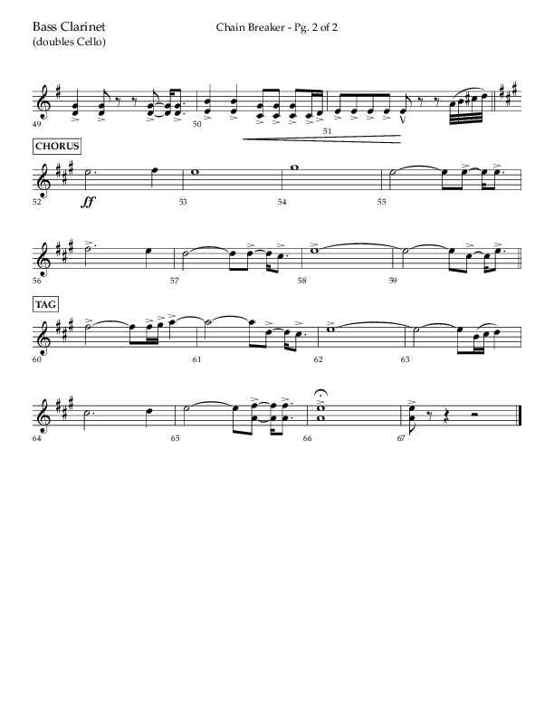 Chain Breaker (Choral Anthem SATB) Bass Clarinet (Lifeway Choral / Arr. Danny Zaloudik)